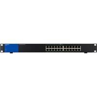 Linksys Commutateur Gigabit PoE de bureau à 24 ports (LGS124P), Switch Noir/Bleu, Non-géré, Gigabit Ethernet (10/100/1000), Connexion Ethernet, supportant l'alimentation via ce port (PoE), Grille de montage, 1U