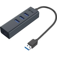 i-tec USB 3.0 Metal HUB 3 Port + Gigabit Ethernet Adapter, Hub USB Anthracite