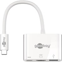 goobay USB-C > HDMI + PD, Hub USB Blanc, 0,15 mètres