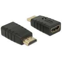 DeLOCK 63320 changeur de genre de câble 1 x HDMI-A 19 pin Noir, Adaptateur Noir, 1 x HDMI-A 19 pin, 1 x HDMI-A 19 pin, Noir
