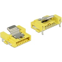 DeLOCK 89887 connecteur de fils SATA Nickel, Jaune, Prise de courant Jaune, SATA, Nickel, Jaune, 8 mm, 12 mm, 15 mm, 1 pièce(s)