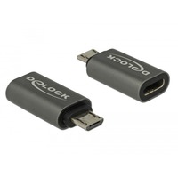 DeLOCK Adaptateur USB 2.0 Micro-B mâle vers USB Type-C 2.0 femelle Anthracite