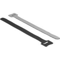 DeLOCK Attaches auto-agrippantes, 10 pièces, Serre-câble Noir, L 200 mm x L 12 mm