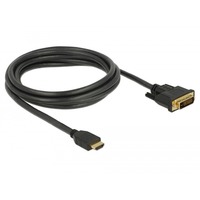DeLOCK Câble bidirectionnel HDMI > DVI (24+1), Adaptateur Noir, 2 mètres