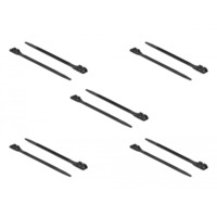 DeLOCK Collier de serrage à double verrouillage L 250 x L 9 mm, Serre-câble Noir, 10 pièces