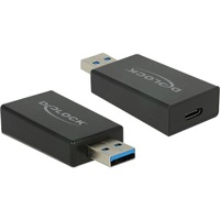 DeLOCK Convertisseur USB 3.1 Type-A > USB Type-C, Adaptateur Noir, 65689