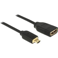 DeLOCK Micro HDMI > HDMI A, Adaptateur Noir, 0,2 mètres, 4K