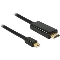 DeLOCK Mini DisplayPort > HDMI-A, Câble Noir, 1 mètre