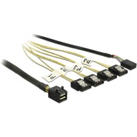 DeLOCK Mini SAS HD SFF-8643 > 4 x SATA 7 pin Reverse + Sideband, Adaptateur Noir, 1 mètre