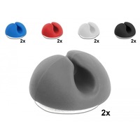 DeLOCK Porte-câbles Mini Set, Support Gris, 10 pièces