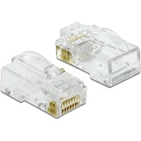 DeLOCK RJ45 Crimp+Cut+Curve Cat.6 UTP, Prise de courant Transparent, 20 pièces