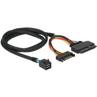 DeLOCK SFF-8643 mâle > U.2 SFF-8639 femelle + connecteur d'alimentation SATA, Adaptateur Noir, 0,75 mètre