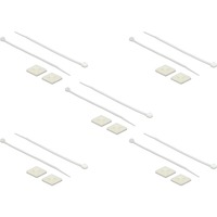 DeLOCK Support de serre-câbles 25 x 25 mm avec serre-câbles L 150 x L 3,6 mm Blanc, 10 pièces