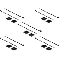 DeLOCK Support de serre-câbles 25 x 25 mm avec serre-câbles L 300 x L 4,8 mm Noir, 10 pièces