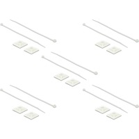 DeLOCK Support de serre-câbles 25 x 25 mm avec serre-câbles L 300 x L 4,8 mm Blanc, 10 pièces