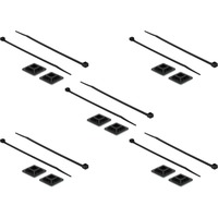 DeLOCK Support de serre-câbles 28 x 28 mm avec serre-câbles L 300 x L 3,4 mm Noir, 10 pièces