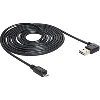 DeLOCK USB2.0 A 90° > USB Micro-B, Câble Noir, 5 mètres