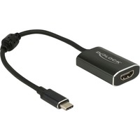 DeLOCK USB-C (mâle) > HDMI (femelle), Adaptateur Gris foncé, 0,2 mètre, 4K 60Hz