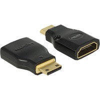 DeLOCK mini HDMI C mâle vers HDMI A femelle, Adaptateur Noir