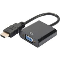 Digitus HDMI A > VGA, Adaptateur Noir, 0,18 mètres