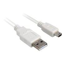 Sharkoon Câble USB 2.0 A -> USB Mini-B Blanc, 1,5 Mètre