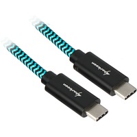 Sharkoon Câble USB 3.2, USB-C > USB-C Noir/Bleu clair, 1 mètre
