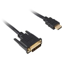 Sharkoon Câble adaptateur HDMI > DVI-D (24+1) Noir, 1 Mètre