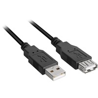 Sharkoon USB 2.0, Câble d'extension Noir, 1 mètre, double blindage