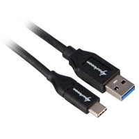 Sharkoon USB 3.1 Gen 2-A > USB-C, Câble Noir, 1 mètre