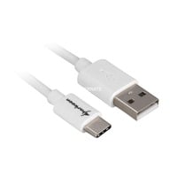 Sharkoon USB-A 2.0 - USB-C, Câble Blanc, 0,5 mètre