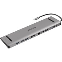 Sitecom USB-C Multiport Pro Dock avec USB-C Power Delivery, Station d'accueil Argent