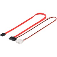 goobay 95712 câble d'alimentation interne 0,5 m 0,5 m, Molex (4-pin), Mâle/Femelle, Droit, Droit, Rouge