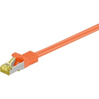 goobay Câble de raccordement RJ-45 S/FTP avec Cat.7 Orange, 0,5 mètre, câble brut