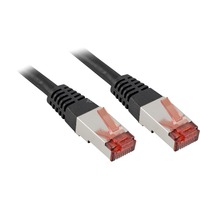 goobay Câble de raccordement RJ-45 S/STP avec Cat.6 Noir, 0,5 mètre