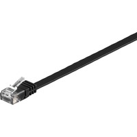 goobay Câble de raccordement RJ-45 U/UTP avec Cat.6 Noir, 10 mètres, câble plat