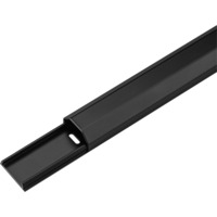 goobay Chemin de câbles en aluminium WireDuct 33, Guide-câble Noir, 1,1 m