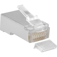 goobay Connecteur RJ-45 blindé, Carte réseau RJ45, Argent, Mâle, Droit, Plastique, Cat5, En vrac