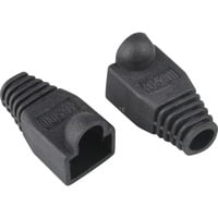 goobay Protège embout, Protection de brisure Noir, Wentronic Strain relief boot for RJ45 plugs, Noir, En vrac