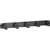 DSI Chemin de câbles métallique 1U 19 pouces 5 crochets - DS-1904, Gestion des câbles Noir, 483 x 75 x 45 mm