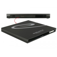 DeLOCK Boîtier externe pour disques SATA ultra minces 9,5 mm > USB Type-C femelle., Boîtier disque dur USB-C 3.2 (5 Goit/s)