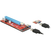 DeLOCK Carte Riser PCI Express x1 > x16 avec câble USB, Carte de montage
