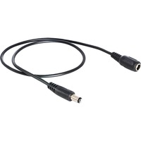 DeLOCK Extension DC 5,5 x 2,1 mm mâle > femelle, Câble d'extension Noir, 0,5 mètre
