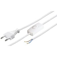 goobay Câble d'alimentation avec interrupteur Blanc, 1,5 mètre