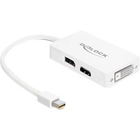 DeLOCK Mini DisplayPort vers DisplayPort / HDMI / DVI, Adaptateur Blanc