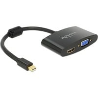 DeLOCK Mini Displayport > VGA/HDMI, Adaptateur Noir, 0,18 mètres