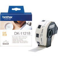 Brother DK-11218 étiquette ronde prédécoupée - papier, Ruban Diamètre de l'étiquette: 24 mm, blanc