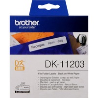 Brother Étiquettes de dossier de fichiers, Ruban Noir sur blanc, 1 pièce(s), DK, Blanc, Thermique directe, Brother