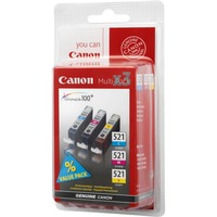 Canon CLI-521 Multipack, Encre Jaune, Cyan, Magenta, Vente au détail