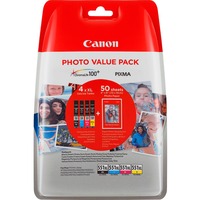 Canon Photo Valuepack CLI-551XL, Encre Noir, jaune, cyan, magenta, papier photo