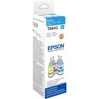 Epson 664 Ecotank Cyan ink bottle, Encre Cyan, Epson, EcoTank L555 EcoTank L355 EcoTank ET-4550 EcoTank ET-4500 EcoTank ET-3600 EcoTank ET-2650 EcoTank..., Gris, 70 ml, Indonésie